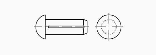 DIN 1476 Bombe Baş Kanallı Pim