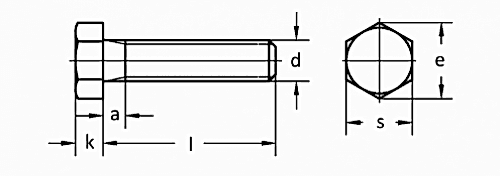 DIN 558 Altıköşe Civata