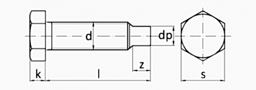 DIN 561 Altıköşe Civata