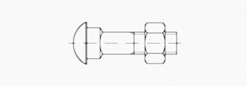 DIN 5903 Bombe Başlı Kare Civata