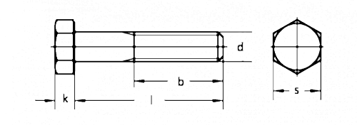 DIN 601 Altıköşe Yarım Diş Civata