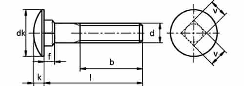 DIN 603 Mantar Başlı Dibi Dörtköşe Civata