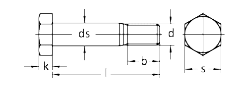 DIN 7968 Altıköşe Kalın Şaftlı Civata