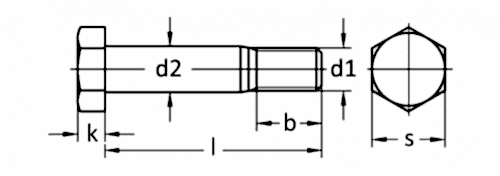 DIN 7999 Altıköşe Kalın Şaftlı Civata