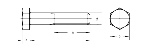 DIN 931 - 1 Altıköşe Yarım Diş Civata