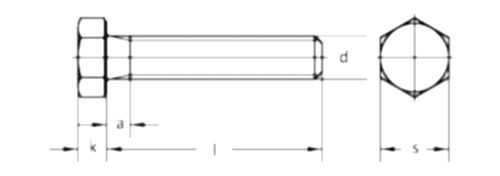DIN 961 Altıköşe Civata